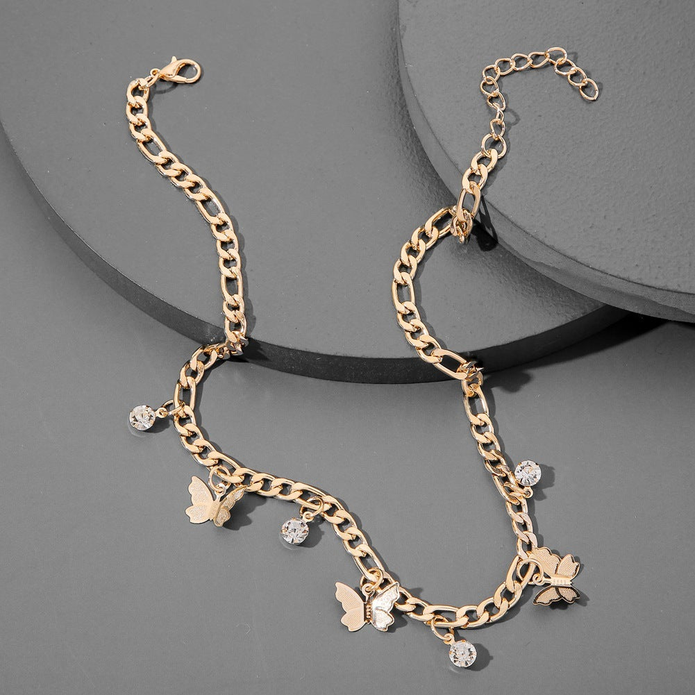 Butterfly Clavicle Necklace, Metal Minimalist Chain, Gift for Her