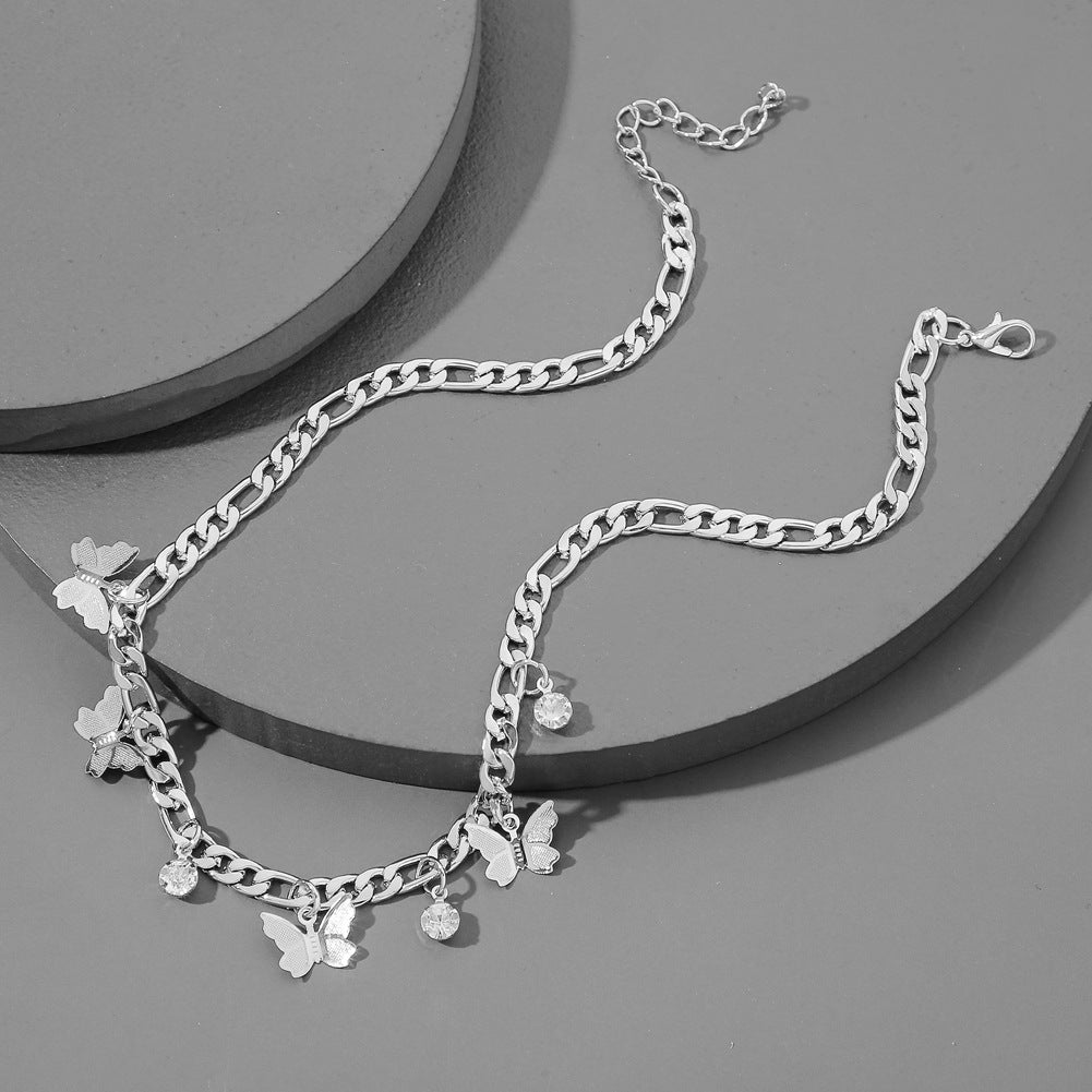 Butterfly Clavicle Necklace, Metal Minimalist Chain, Gift for Her