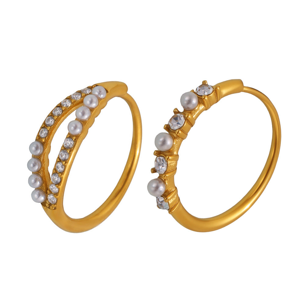 Retro Shell Pearl Ring, Ultra-Fine Shell Pearls & Diamond Accent, Gift for Her, Vintage Glamour