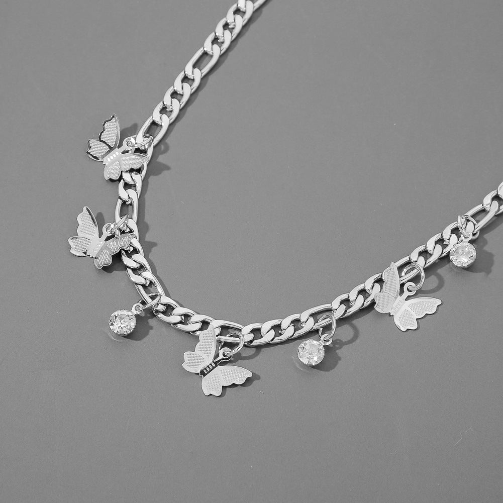 Butterfly Clavicle Necklace, Metal Minimalist Chain, Gift for Her