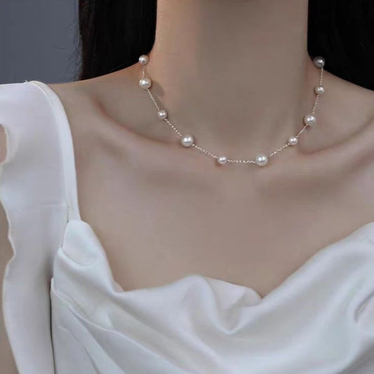 Shell Core Pearl Necklace, Starry Sky Couple Matching Jewellery, Dainty Ocean-Inspired Gift for Her