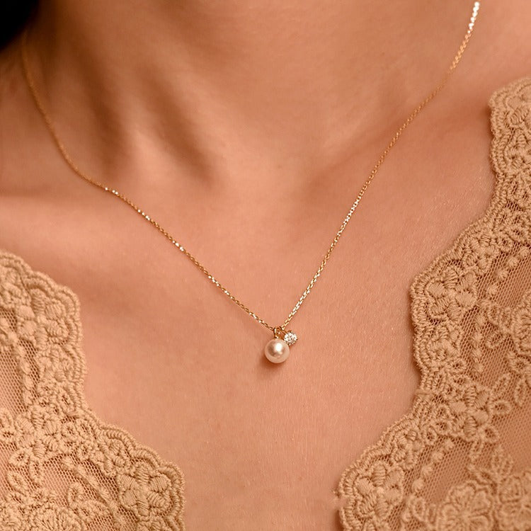 Shell Pearl Pendant Necklace: 18K Gold Plated Sterling Silver, Coastal Boho