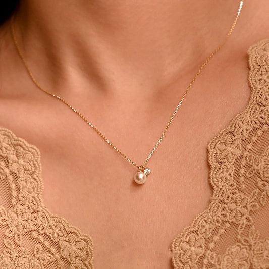 Shell Pearl Pendant Necklace: 18K Gold Plated Sterling Silver, Coastal Boho
