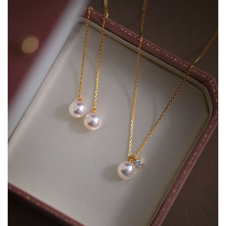 Shell Pearl Pendant Necklace: 18K Gold Plated Sterling Silver, Coastal Boho