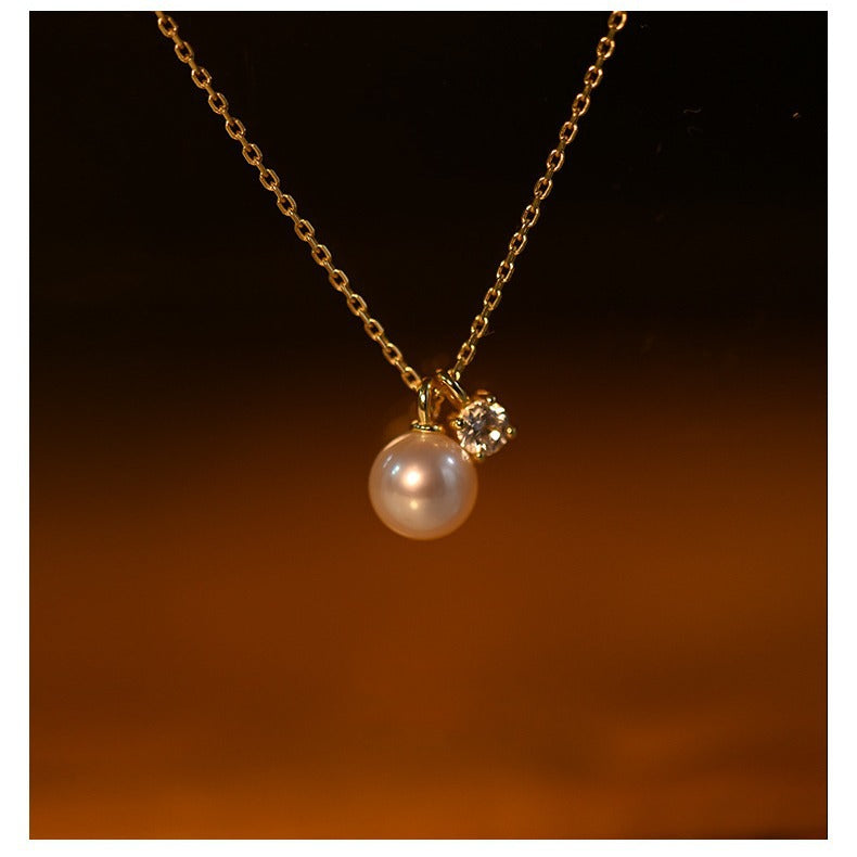 Shell Pearl Pendant Necklace: 18K Gold Plated Sterling Silver, Coastal Boho
