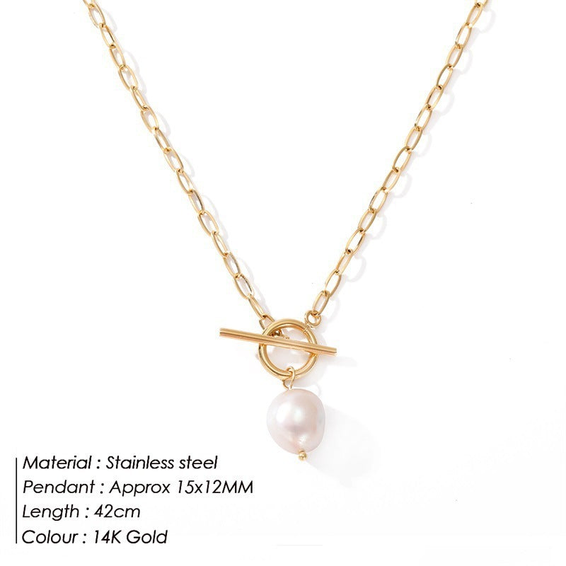 Shell Pearl Necklace, Natural Shell Jewellery in Japanese & Korean Style, Gift for Her, Minimalist Boho Look