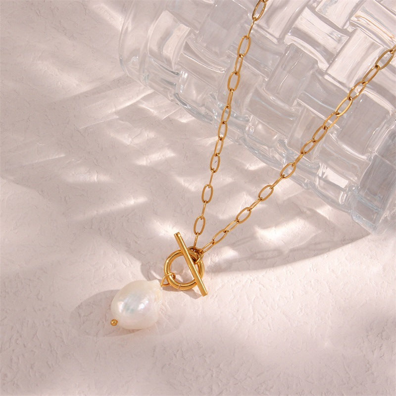 Shell Pearl Necklace, Natural Shell Jewellery in Japanese & Korean Style, Gift for Her, Minimalist Boho Look