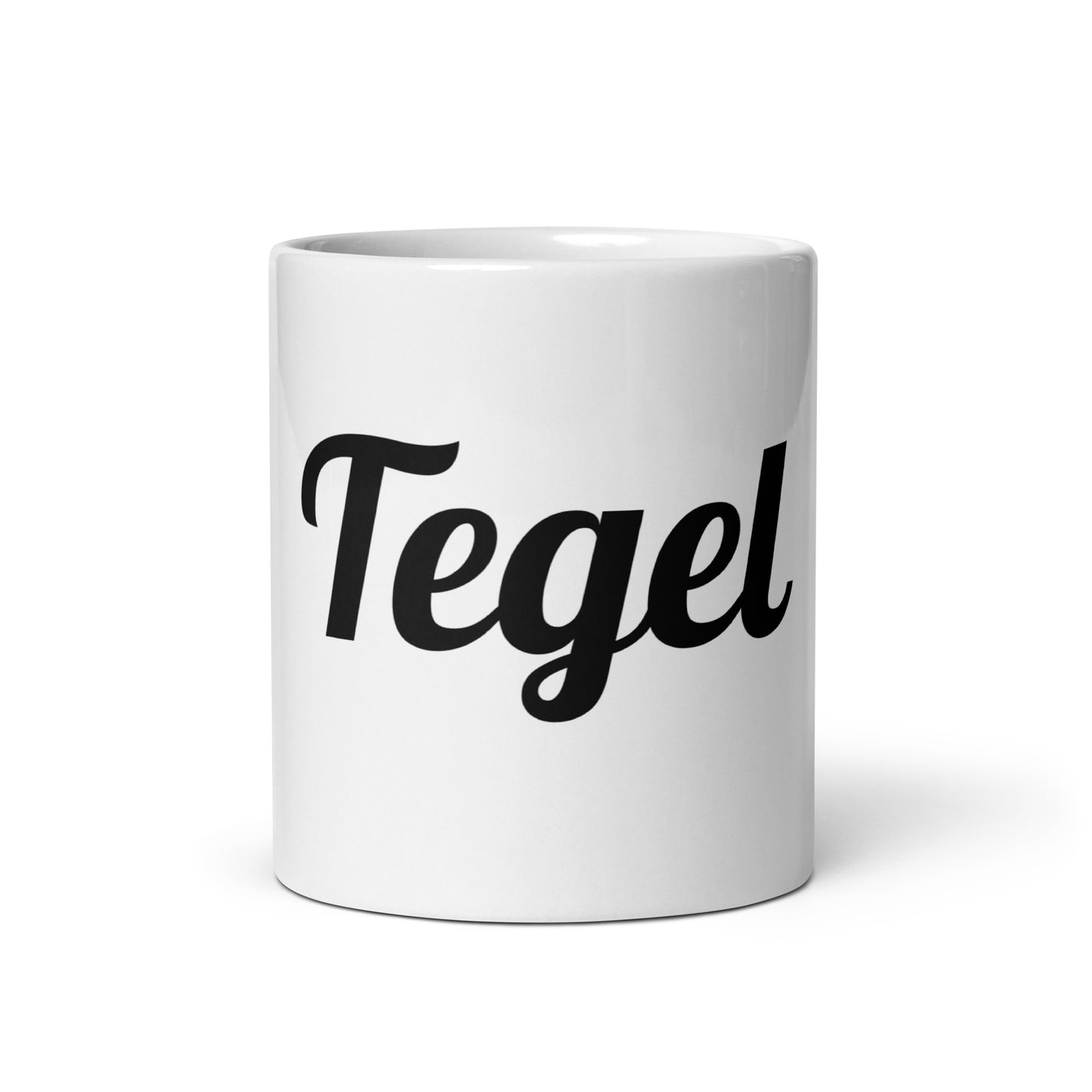 Tegel, weiße, glänzende Tasse