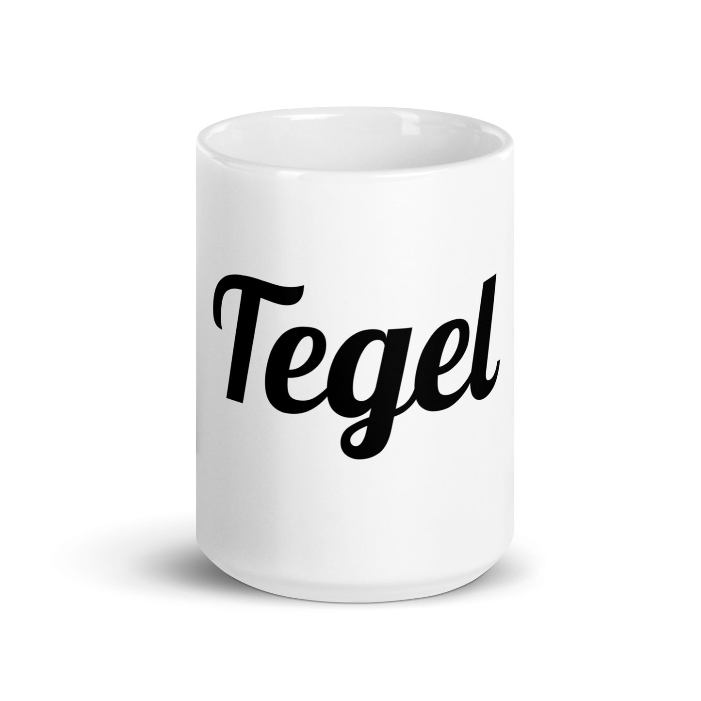 Tegel, weiße, glänzende Tasse