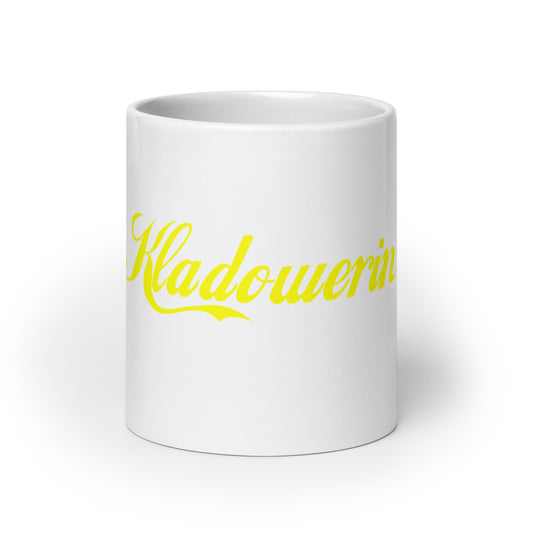 Kladowerin, weiße, glänzende Tasse