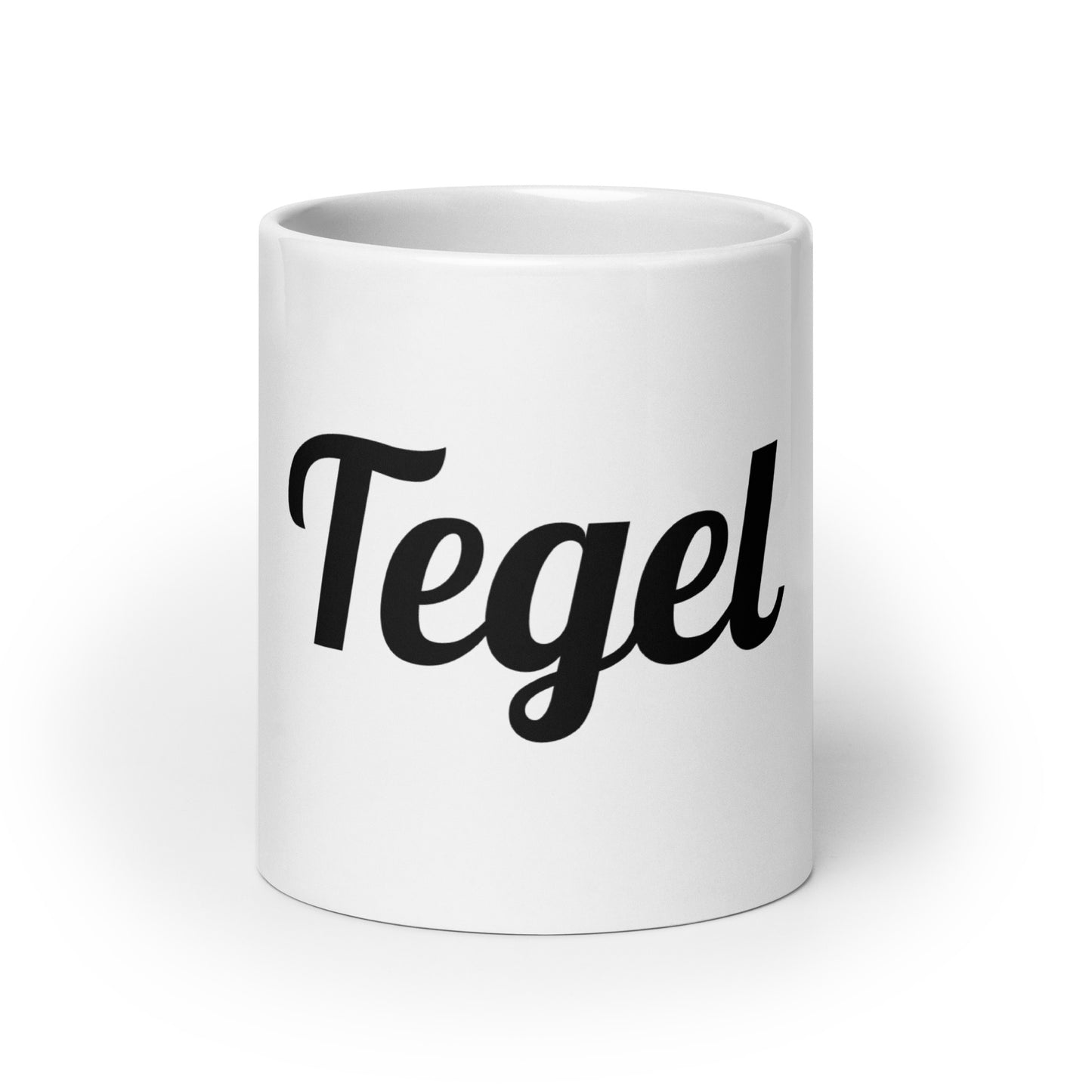 Tegel, weiße, glänzende Tasse